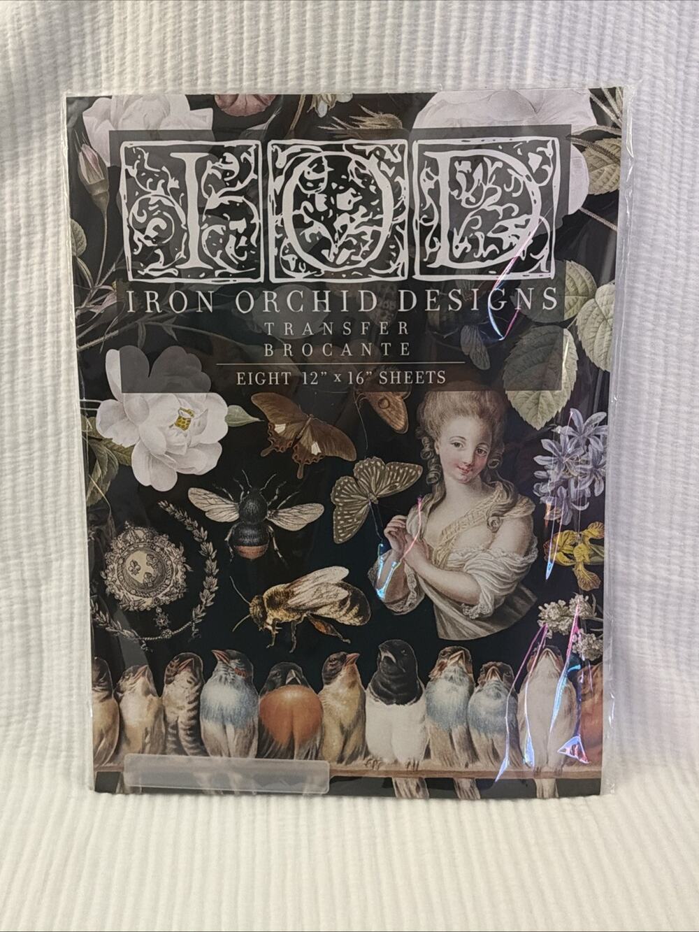 New Iron Orchid Designs Transfer Brocante Eiffel Tower Flower Floral I.O.D